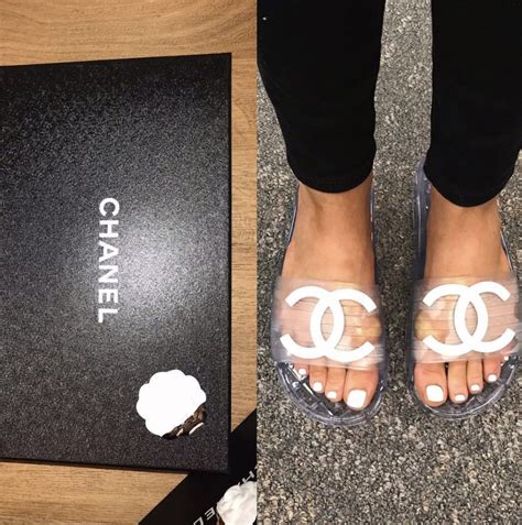 chanel clear jelly sandals|Chanel birkenstock sandals.